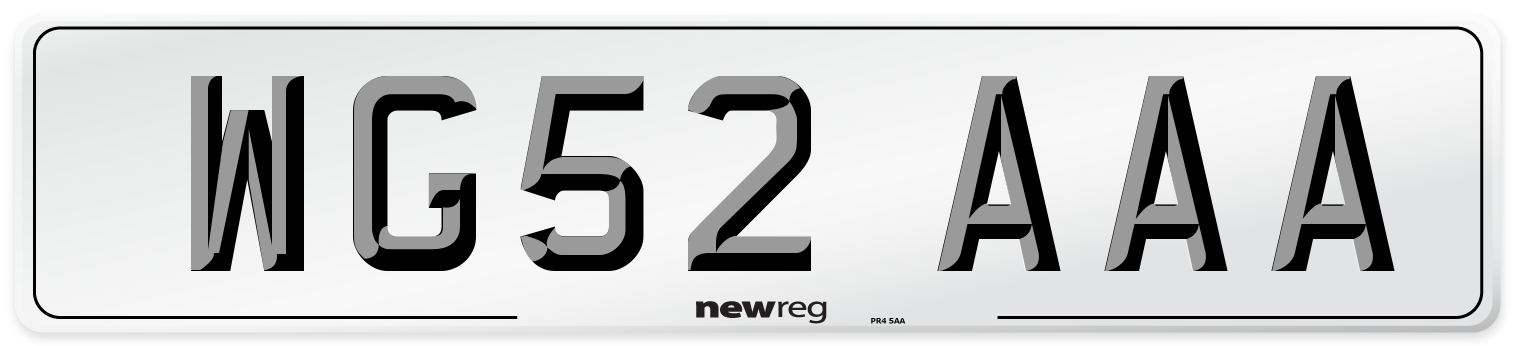WG52 AAA Number Plate from New Reg